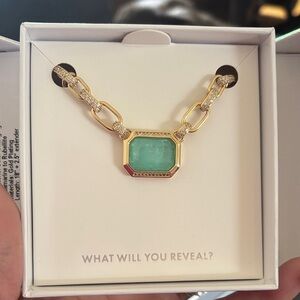 Gold and Green Gemstone Necklace